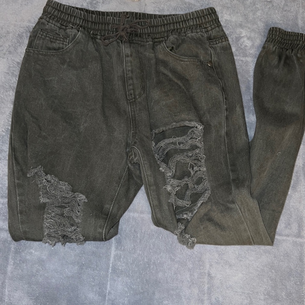 Hunter Green denim joggers
